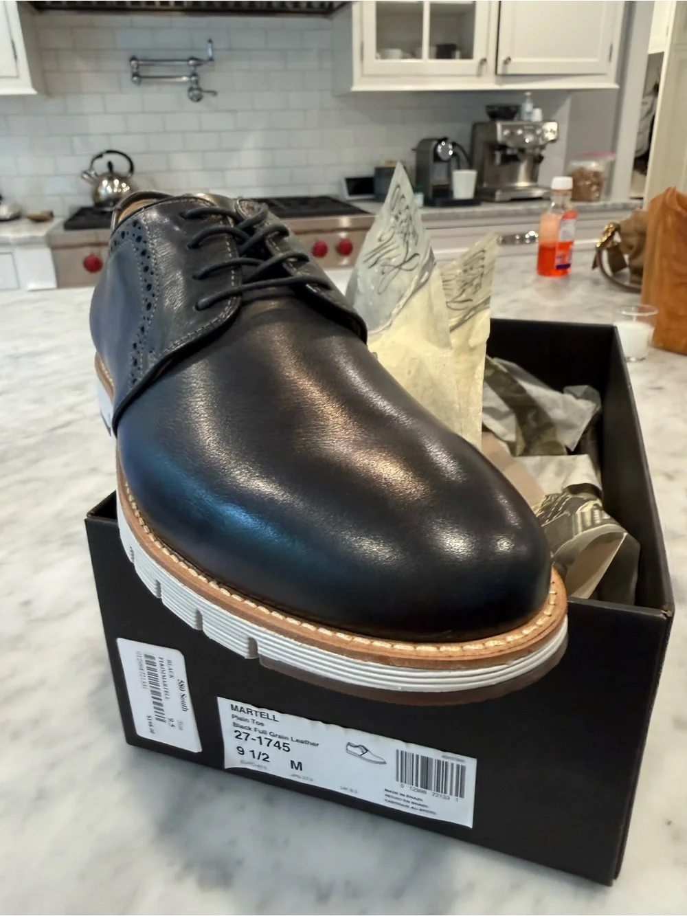 Men's Leather Derby Shoes - Black